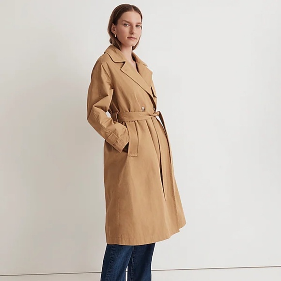 MADEWELL Size XS The Signature Trench Coat in Dark Khaki $218 NM514 - Picture 1 of 9